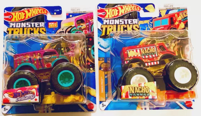 Hot Wheels Monster Trucks Tiger Shark VS Piranahhhh 1:64 Scale 2-Pack