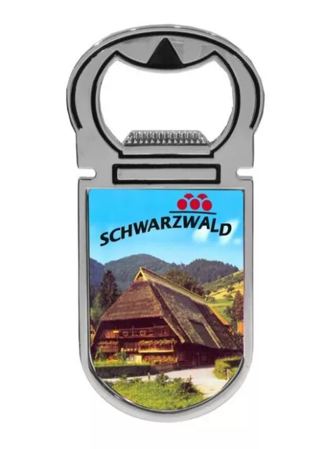 Schwarzwald Black Forest Metall Flaschenöffner Magnet Souvenir Germany 9 cm