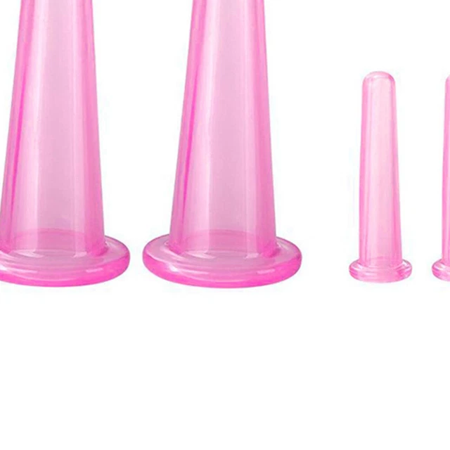 4Pcs Beauty Health Anti Cellulite Suction Cans for Body Neck Face (Pink) 8