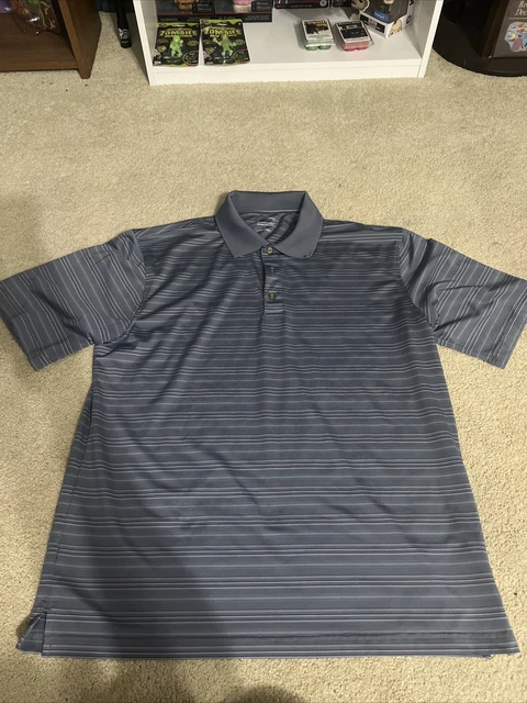 Kirkland Signature Polo Shirt Mens Large Performance Golf Short Sleeve Blue