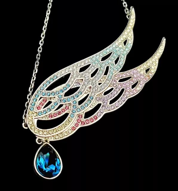 °♡ Collana Ciondolo Originale Cristallo Swarovski ♡° Firmata Cigno & Scatola Inc ♡°