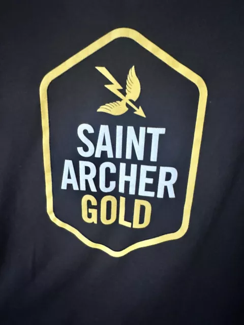 Saint Archer Gold Beer Black T-Shirt Size XL Koozie New Cheap Dad Gift