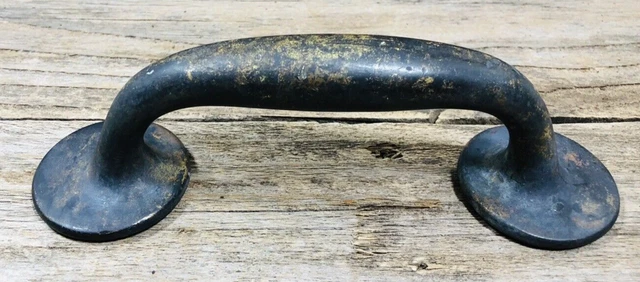 VTG Brass Door Pull Handle with Patina Heavy 7.5" Barn, Screen, Front Door