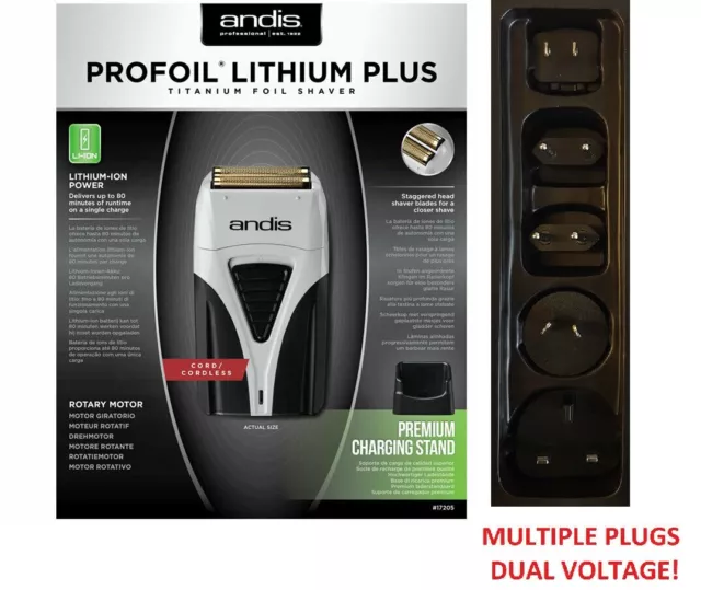 Andis Profoil Lithium Plus Pro Folienrasierer + Ladegeräteständer, Ts-2 * 17205*