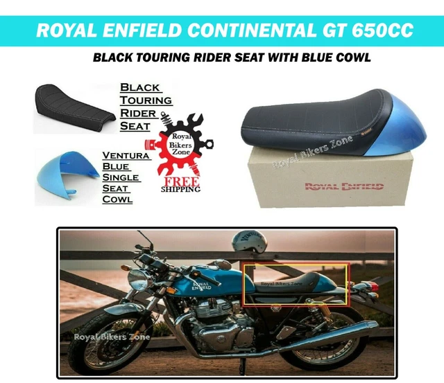 ROYAL ENFIELD &CONTINENTAL GT 650cc" "Black Touring Rider Seat with