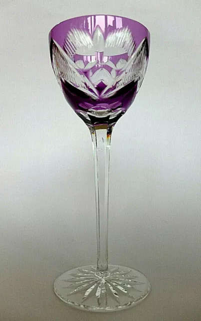 Bildschöner Römer/ Weinglas Kristall Überfangglas violett Val Saint Lambert