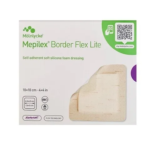 * Mepilex Border Flex Lite 10 x 10cm 5 Silicone Foam Dressings