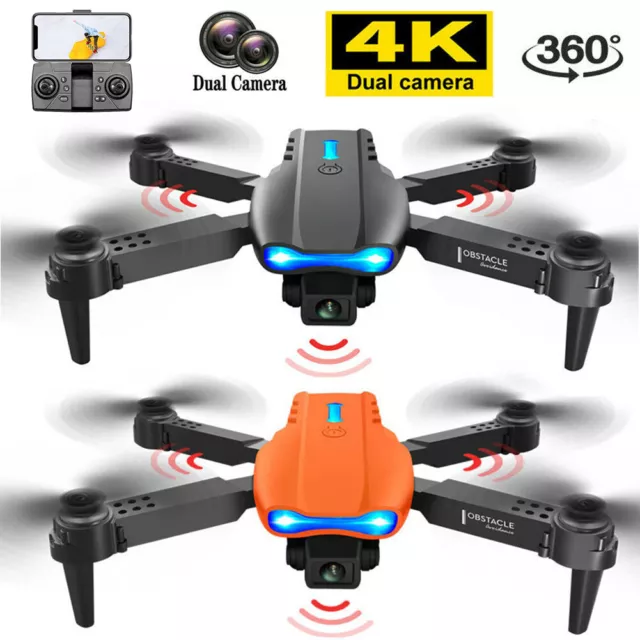 E99 PRO RC Drone 4K HD Dual Camera WIFI FPV Foldable Quadcopter with 3 Batteries