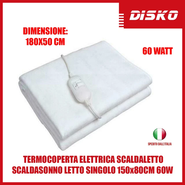 Termocoperta Elettrica Singola Scalda Letto 150x80cm Bianca 60W In - 7