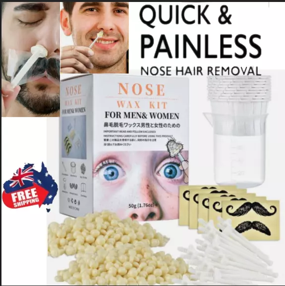 Nose Ear Hair Removal Wax Kit Sticks Easy Mens Nasal Waxing Remover Strips