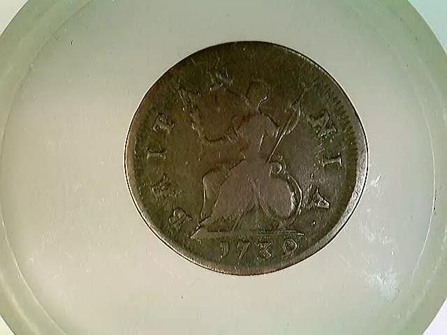 Münze, 1 Farthing, Britannia 1739, Georgius II. Rex