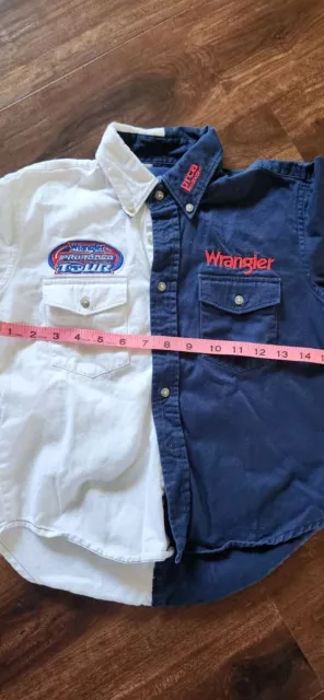 Wrangler Pro Rodeo PRCA Childrens Shirt LS Button Down Sz MEDIUM Cotton Cowboy