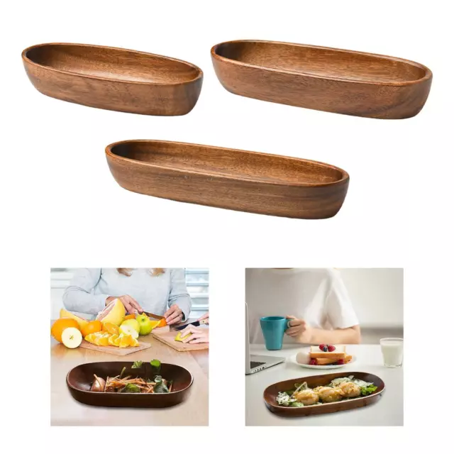 KESOTO Plateau De Service En Forme De Bateau à Sushis - Assiette Apéritif Japonaise En Bois 35cm
