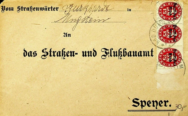 Deutschland Bayern 15pf 3v Auf Stempel Abdeckung Lokal Gebraucht