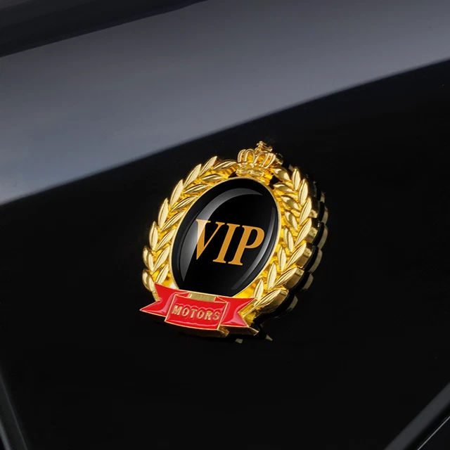 Emblema de pegatina de coche, fuerte adherencia, resistencia a arañazos, insignia metálica 3D VIP