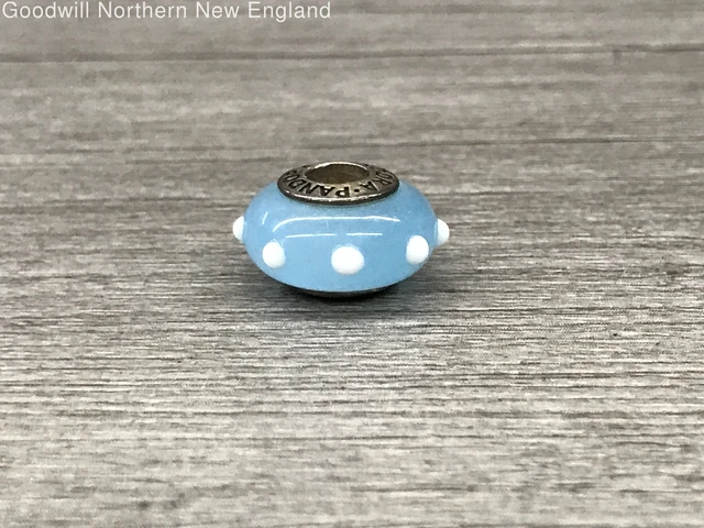 925 Sterling Silver Pandora ALE Glass Bead Charm 1/2" 3.41g