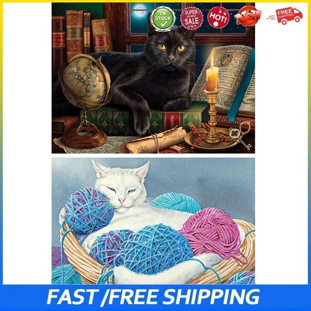 #b Kit de pintura al óleo sin marco para gatos por números para colorear sobre lienzo pintado a mano para artesanos