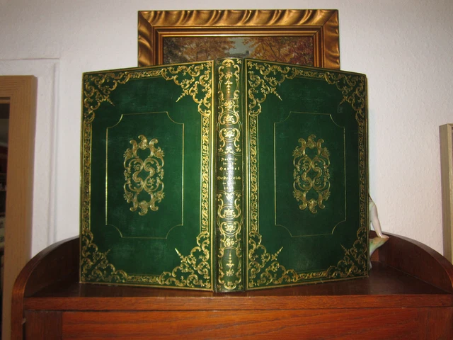 Riesige BUCHATTRAPPE Prachtvoller Leder HANDEINBAND Geheimfach BUCHBINDER Unikat