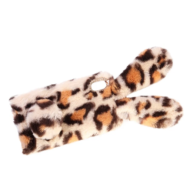 Peluche Lapin Cas De Téléphone De Mode Strass Hiver Garder Chaud 8