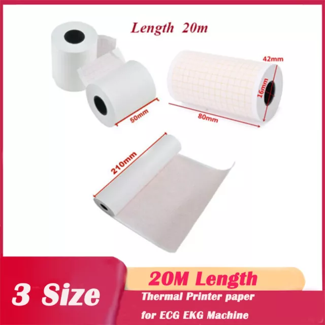 Universal 50mm/80mm/210mm*20m Thermal Printer Paper for ECG EKG Machine Printing