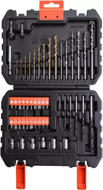 BLACK+DECKER A7188-XJ Set per Forare (20 Punte Miste E 30 Accessori per Avvitare