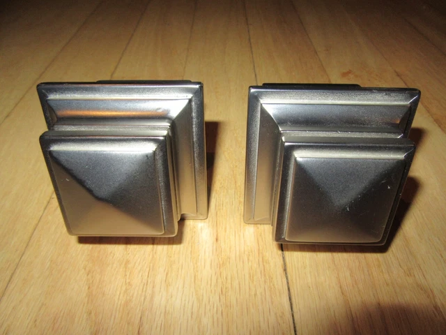 21K/"2" Silver Tone Finials/Curtain Rods/Square/Screw In!