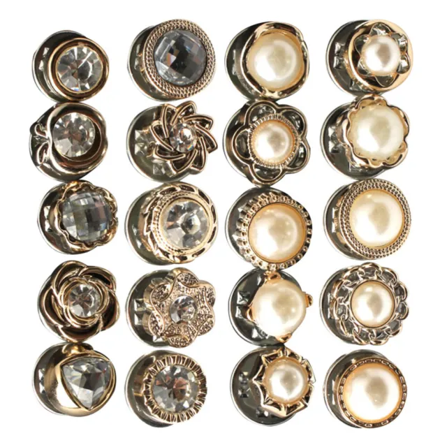 20 Pcs Pearl Anti-light Button Retro Decor Embellishments Crafting