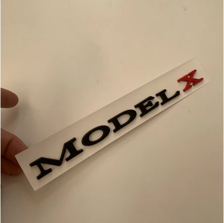 TESLA MODEL X Emblem Badge Trunk Logo sticker Black/Red color MODEL X