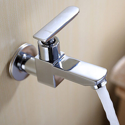 Brass Bathroom Vessel Sink Basin Swivel Spout Single Cold Chrome Fast Faucet