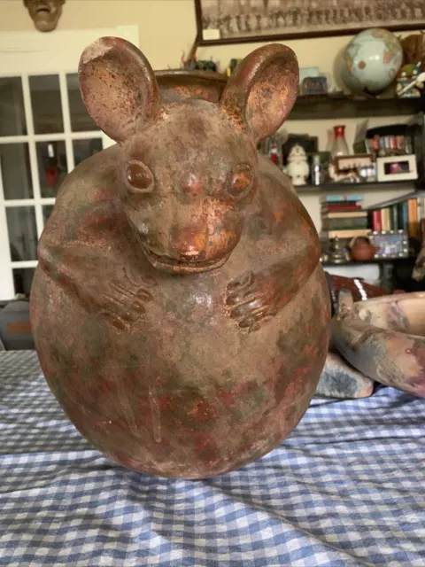 Chupacabra Columbian Cat Vase Large 17” Pottery Rare Vessel Primitive Folk Art