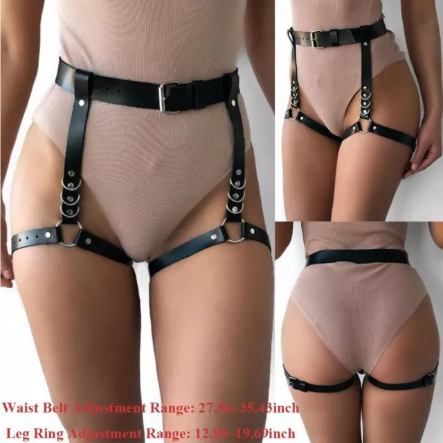 Garter Belt Strap Waist Leg Thigh Suspenders Body Harness Belt PU Leather
