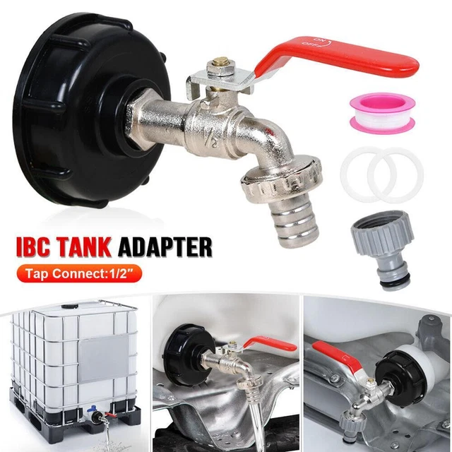 IBC WATER TANK Adapter for 1000L 1/2'' 3/4'' Brass Hose Faucet Valve