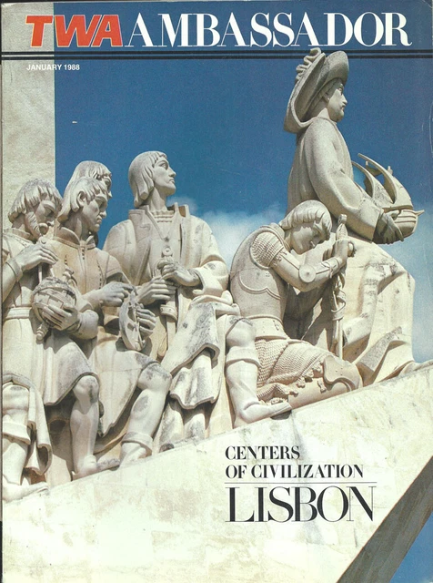TWA Trans World Airlines Ambassador inflight magazine 1/88 Lisbon [1033]