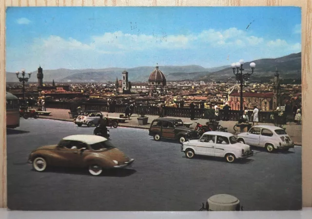 Cartolina Firenze Panorama città da Piazzale Michelangelo anni 60 viaggiata