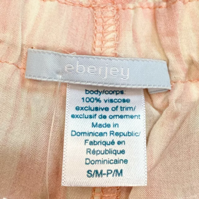 Eberjey Women’s Size S/M Carmelita Morgan Lounge Sleep Shorts Mamey White Pink 3