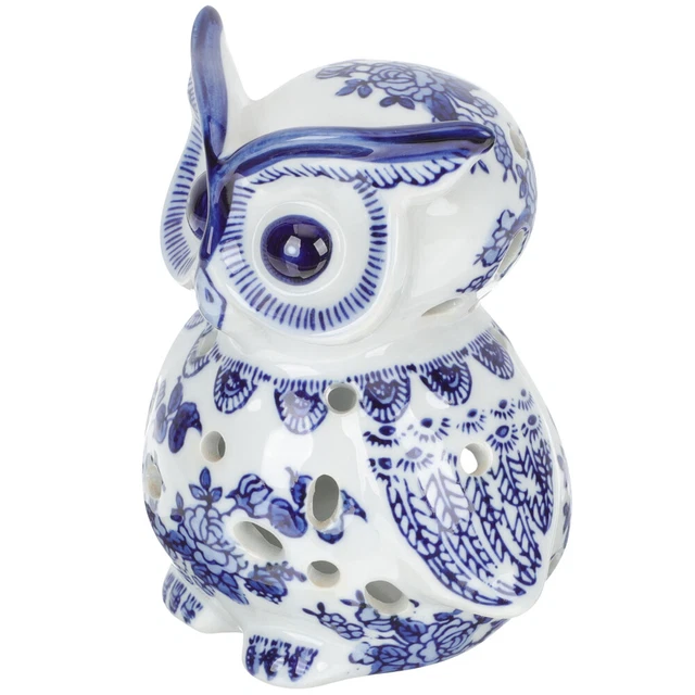 Statue D'oiseau Hibou Bougeoir Hibou En Porcelaine Figurines D'animaux Céramique