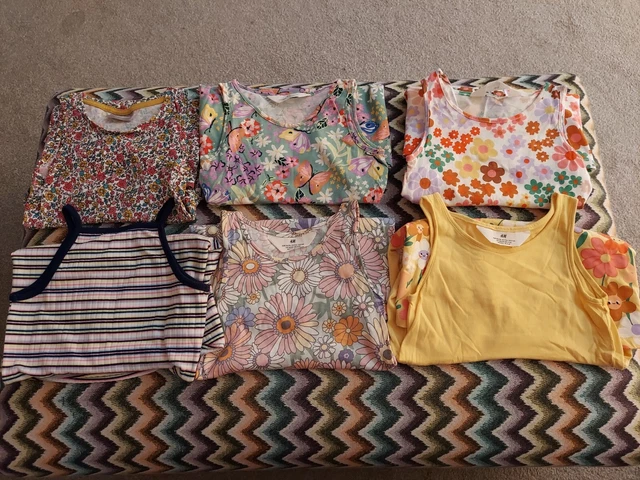 Bundle Of 6 Girls Sleeveless Summer Spring Dresses Age 5-6
