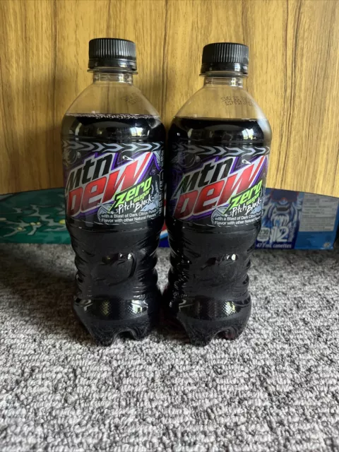 (Lot of 2) Mountain Dew Pitch Black Zero Sugar 20 Ounce Bottle 2023 New Expired