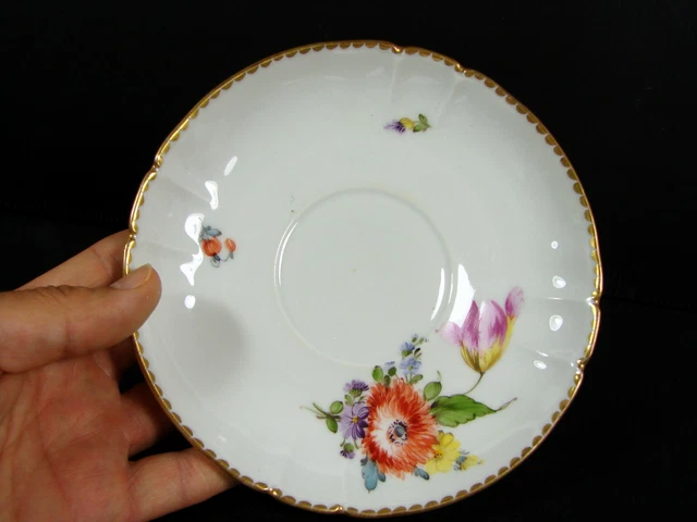 Ancienne Sous-tasse Déjeuner Porcelaine Allemande Nymphenburg Décor Peint