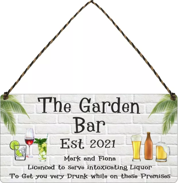 Personalised Garden Bar Beer Backyard Shed Sign Wall Plaque Garage Pub Man Cave