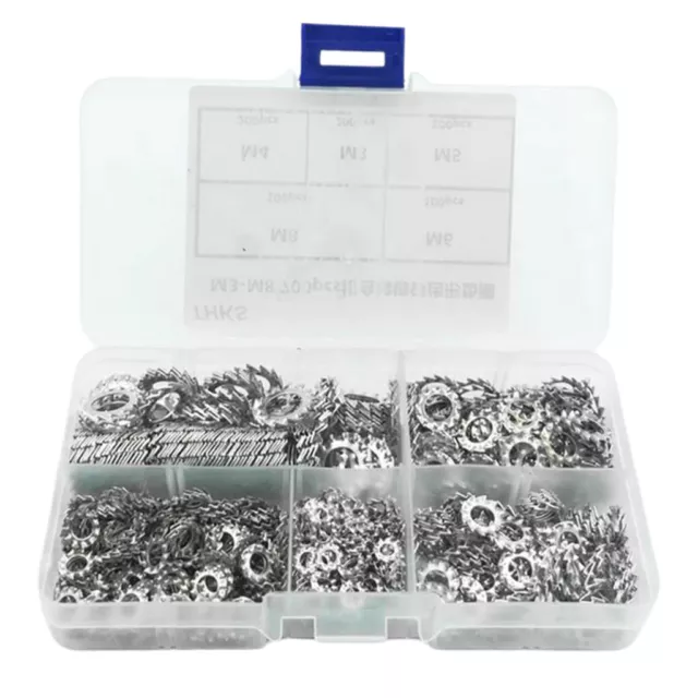 700 pcs Externe Interne Zahn Sterne Scheiben Sortiment Kit, 5 größen-M3/M4 /