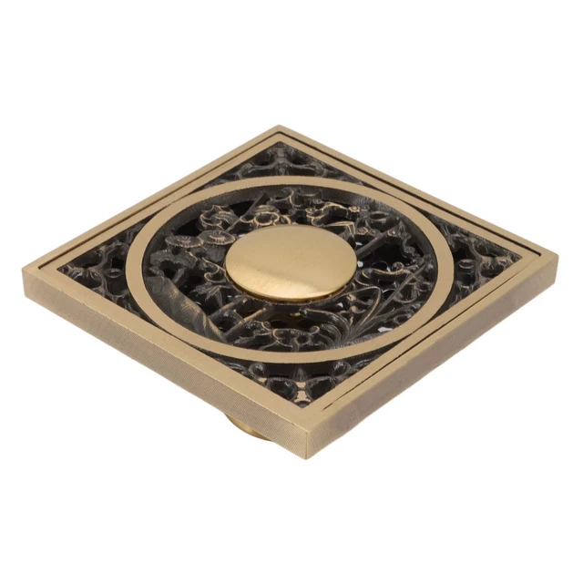 Carré Caniveau Douche Tout Cuivre 15x15 Cm - Drain De Sol Luxe Pour Salle De Bain, Cuisine, Balcon - Égout Haut De Gamme Anti-Odeur