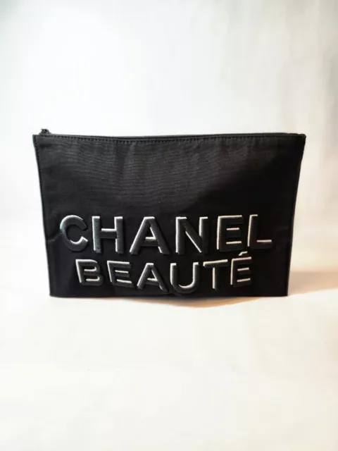 CHANEL CC Logo Vinyl Leather Vanity Hand Bag Purse W 20cm VTG Japan [Used]