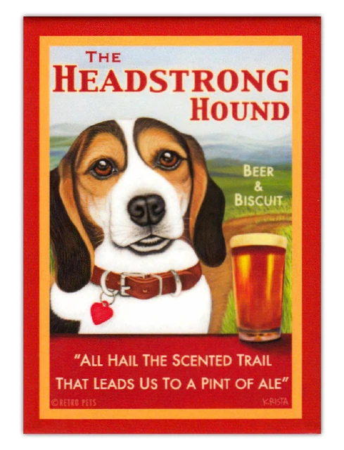 Retro Perros Refrigerador Imanes - Beagle Cerveza Ale & Galleta - Publicidad