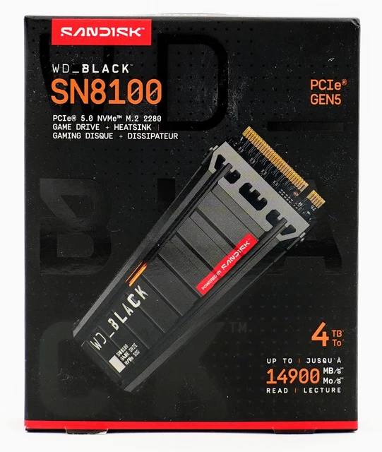 WESTERN DIGITAL WD_BLACK SN8100 4TB NVMe PCIe Gen5 x4 M.2 2280 SSD