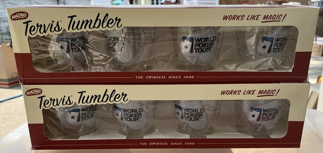 Set of 8 Tervis World Poker Tour 12oz Tumblers New in Box