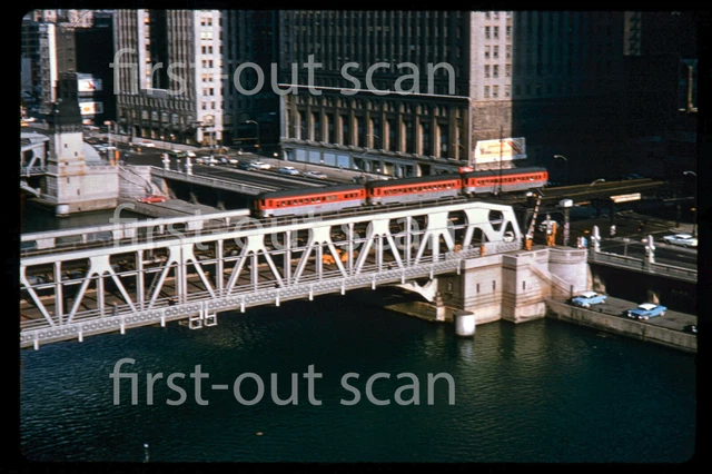 D DUPLICATE SLIDE - CNSM North Shore Trolley Electric Scene on Bridgte 1950s