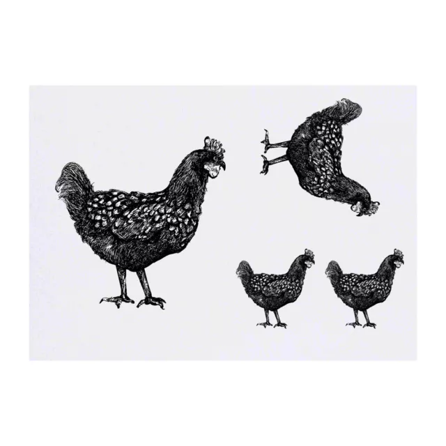 4 x 'Standing Chicken' Temporary Tattoos (TO00008172)