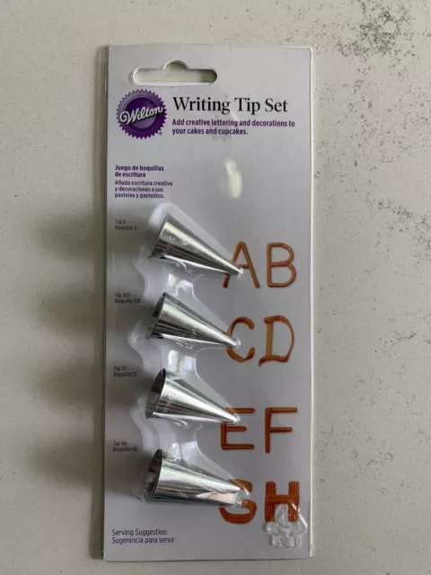 Wilton Writing Tip Set, 4-Piece Baking Cake Cookie Decorating New Kitchen Home