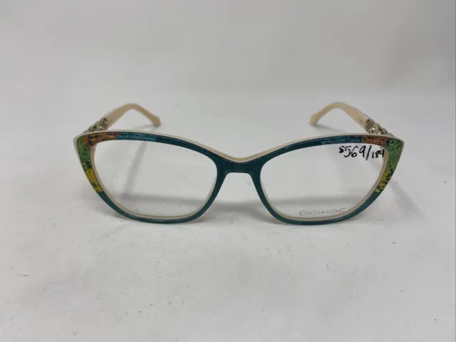 Coco Song Just Juliet Col 1 53/16/140 Cv236 Green Beige Eyeglasses Frame :M80